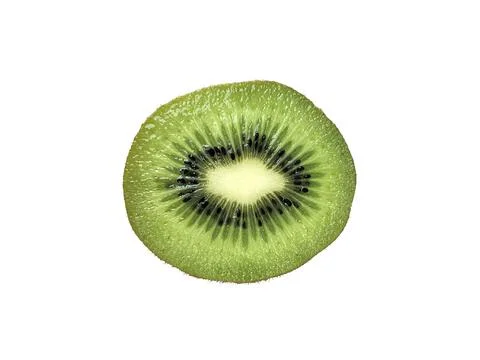 Slice of kiwi fruit isolated on white background Stock Photos