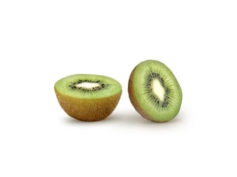 Slice of kiwi fruit isolated on white background Stock Photos