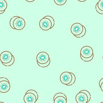 Slice kiwi fruit vector seamless pattern Stock Illustration