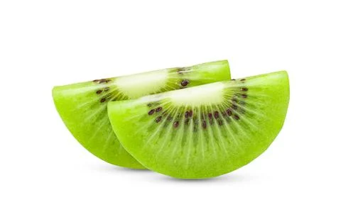 Slice kiwi fruit on white background Stock Photos