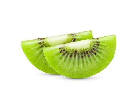 Slice kiwi fruit on white background Stock Photos