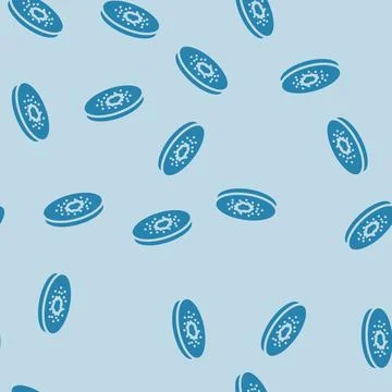 Slice kiwi glyph vector seamless pattern Stock Illustration