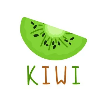 A slice of kiwi Stock Illustration