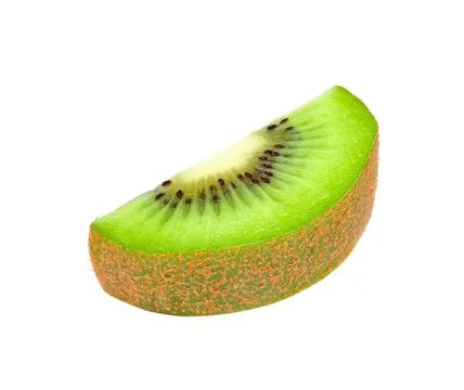 Slice of kiwi isolated on white background Stock Photos