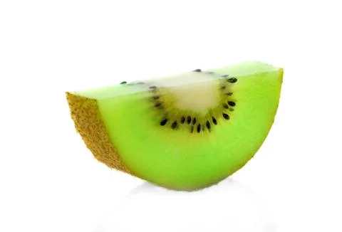 Slice of kiwi isolated on white background Stock Photos