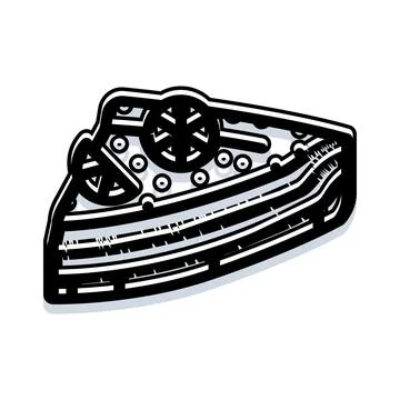 Slice of layered cake dessert illustration food icon Stock Illustration