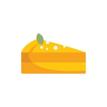 Slice of layered cake with garnish on white background Stock Illustration