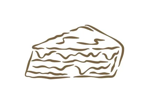 A Slice Of Layered Cream Cake Or Cheesecake Dessert Vector Illustration Illustrazione stock