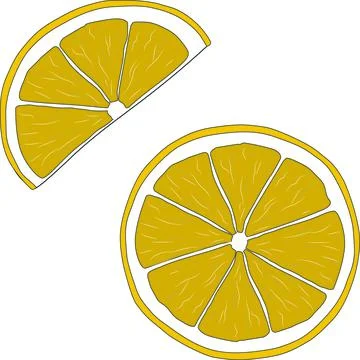 A slice of lemon, beautiful and fragrant. Stock Illustration