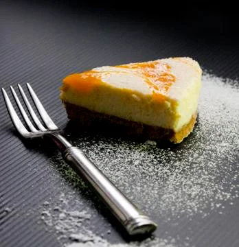 Slice of Lemon Cheese Cake Stock Photos