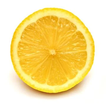 Slice lemon citrus isolated on a white background. Creative concept of juic.. Stock Photos