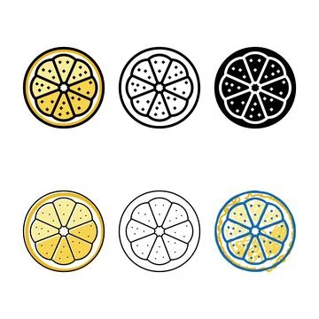 Slice lemon color icon concepts vector Stock Illustration