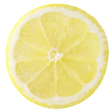 Slice lemon fruit isolated on white Stock Photos