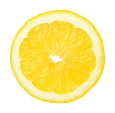 Slice of Lemon Fruit Isolated on White Background Stock Photos
