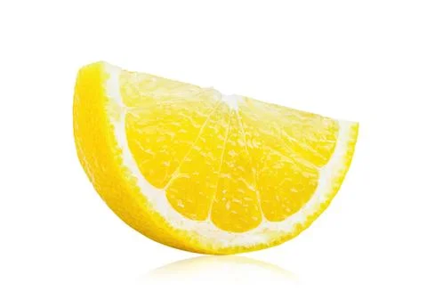Slice of lemon fruit isolated on white background Stock Photos