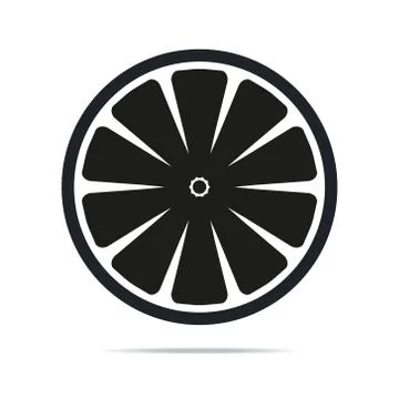 Slice of lemon icon vector illustration on white background Stock Illustration