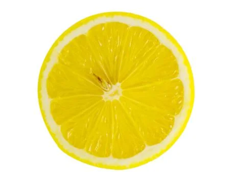 Slice of lemon isolated on white background Stock Photos