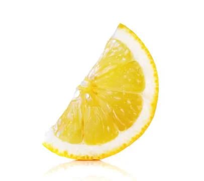 Slice lemon isolated on the white background Stock Photos