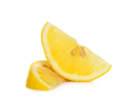 Slice lemon isolated on the white background Stock Photos