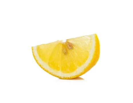 Slice of lemon isolated on the white background Stock Photos