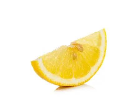 Slice of lemon isolated on the white background Stock Photos