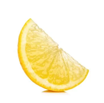 Slice of lemon isolated on white background Stock Photos