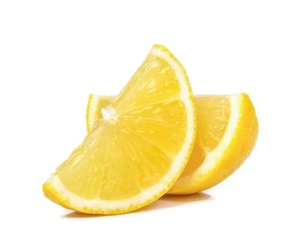 Slice of lemon isolated on white background Stock Photos