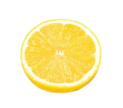 Slice of Lemon isolated on white background Stock Photos