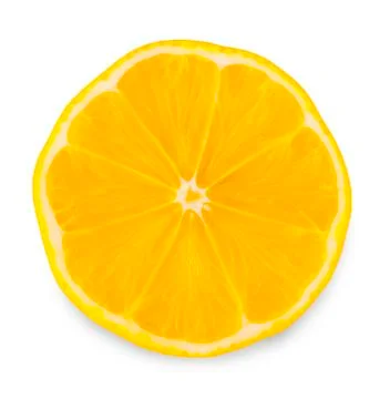 Slice of lemon isolated on white background. Stock Photos