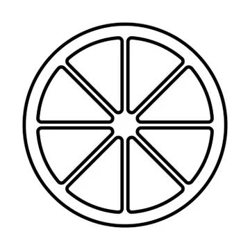 Slice of lemon outline. Lemon vector icon. Stock Illustration