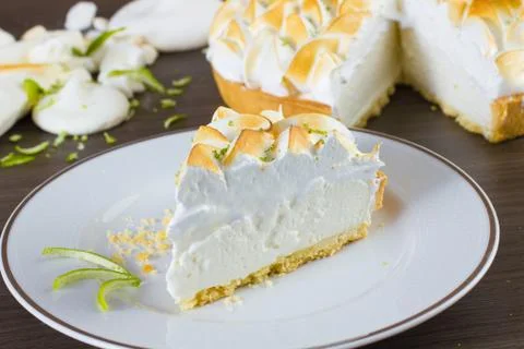 Slice of lemon pie Stock Photos