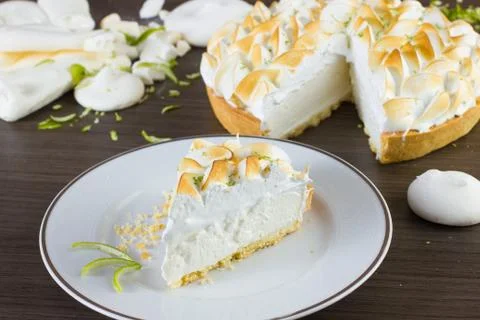 Slice of lemon pie Stock Photos