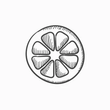 Slice of lemon sketch icon Stock-Illustration
