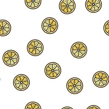 Slice lemon vector seamless pattern 스톡 일러스트