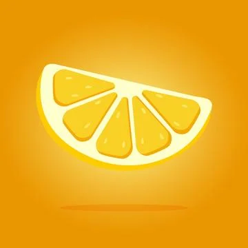 Slice of lemon on white. vector illustration Stock Illustration