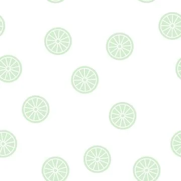 Slice lime glyph seamless pattern Stock Illustration