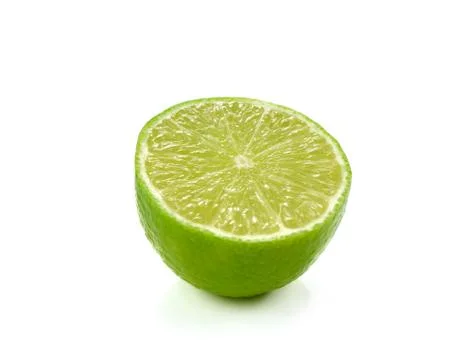 Slice of lime isolated on white background Stock Photos