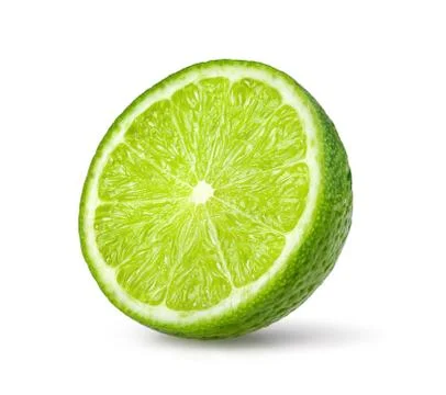 Slice lime isolated on white background Stock Photos