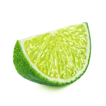 Slice of lime isolated on white background Stock Photos