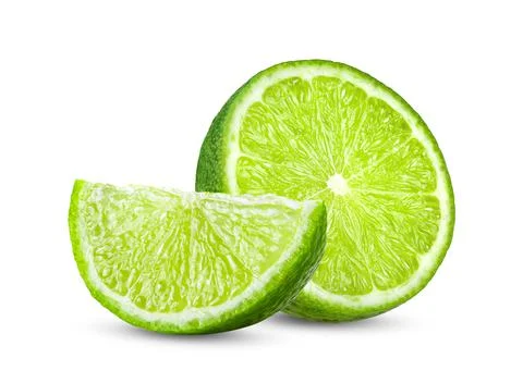 Slice lime isolated on white background Stock Photos
