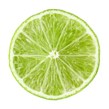 Slice of lime isolated on a white background. Stock Photos