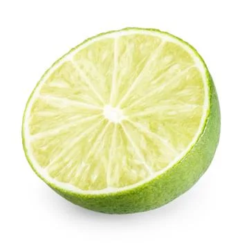 Slice of lime isolated on white Stock Photos