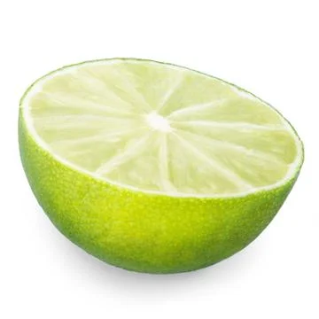 Slice of lime isolated on white Stock Photos