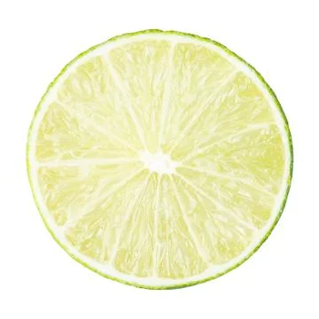 Slice of lime isolated on white Stock Photos