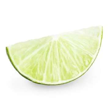 Slice of lime isolated on white Stock Photos