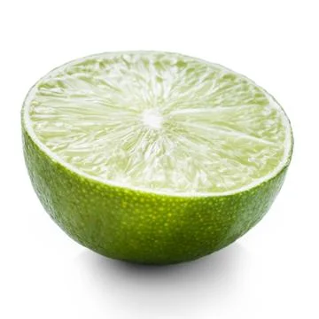 Slice of lime isolated on white Stock Photos