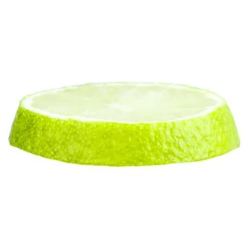 Slice of lime isolated on white Stock Photos