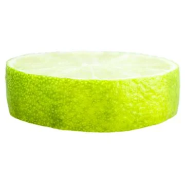 Slice of lime isolated on white Stock Photos