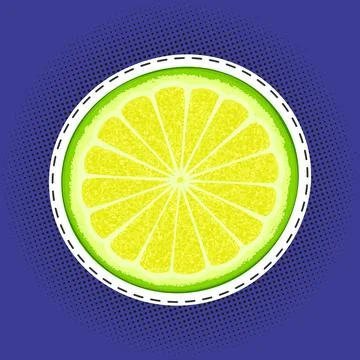 Slice of lime or lemon on a pop art background Stock-Illustration