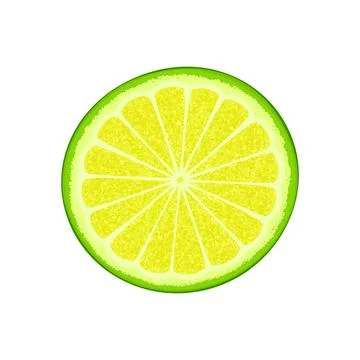 Slice of lime or lemon sticker isolated Stock-Illustration